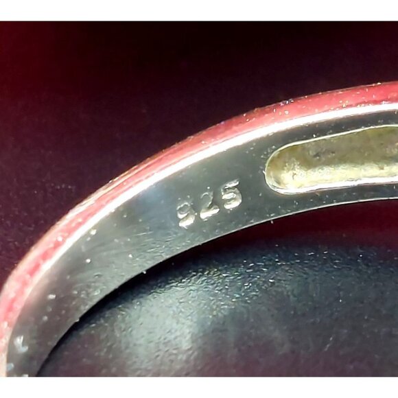 Sterling Silver Cocktail Ring FAS 925 Size 7 Baguette CZ & Blue Center Stone - Picture 8 of 10